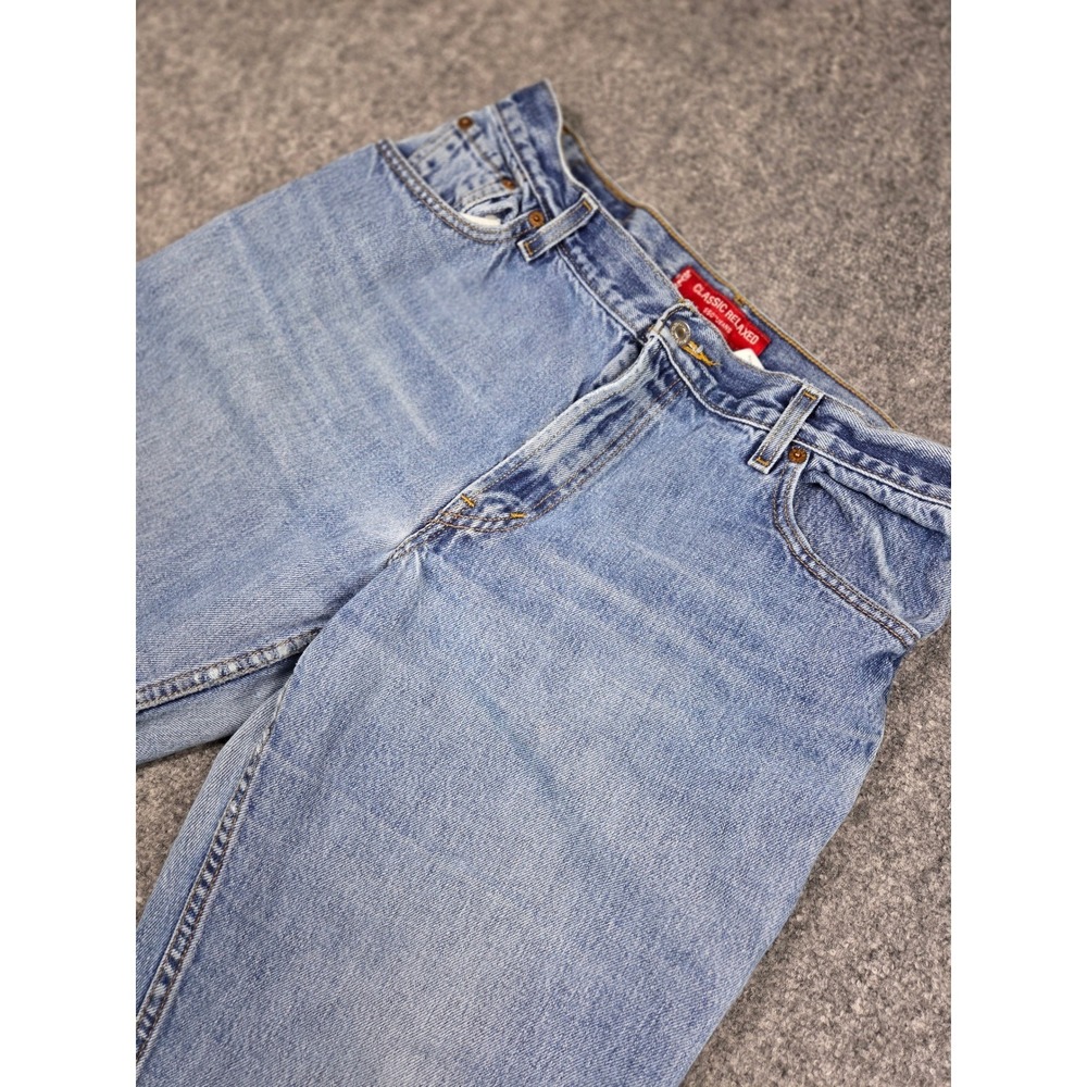 Vintage Levis 550 Mom Jeans Womens 14m Relaxed Tapered Leg Light Wash Blue Denim